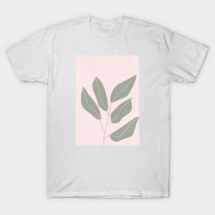 Mid Century Modern Artwork, Plant Leaves, Beige 2 T-Shirt